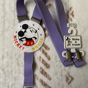 VINTAGE 80s DEADSTOCK Disney MICKEY MOUSE Suspenders | Lavender BRACES NOS